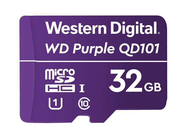 Western, Digital, WD, Purple, 32GB, MicroSDXC, Card, 24/7, -25Â°C, to, 85Â°C, Weather, &, Humidity, Resistant, Surveillance, IP, Camera, D, 