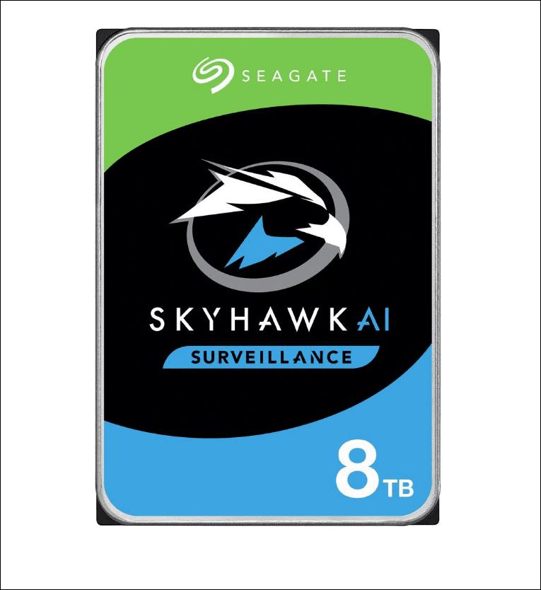 Storage - Internal Disk/SEAGATE: SEAGATE, SKYHAWK, AI, SURVEILLANCE, 8TB, 3.5, SATA, HARD, DRIVE, 3YR, WTY, (VER, 2), 