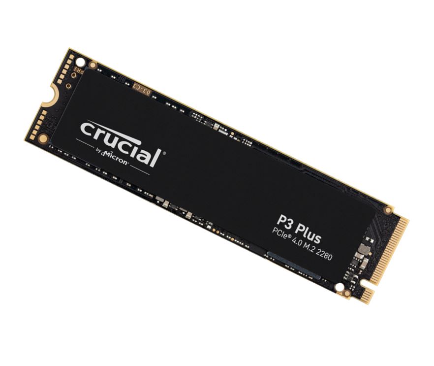 Crucial, P3, Plus, 1TB, Gen4, NVMe, SSD, 5000/3600, MB/s, R/W, 220TBW, 650K/800K, IOPS, 1.5M, hrs, MTTF, Full-Drive, Encryption, M.2, PCIe4, 