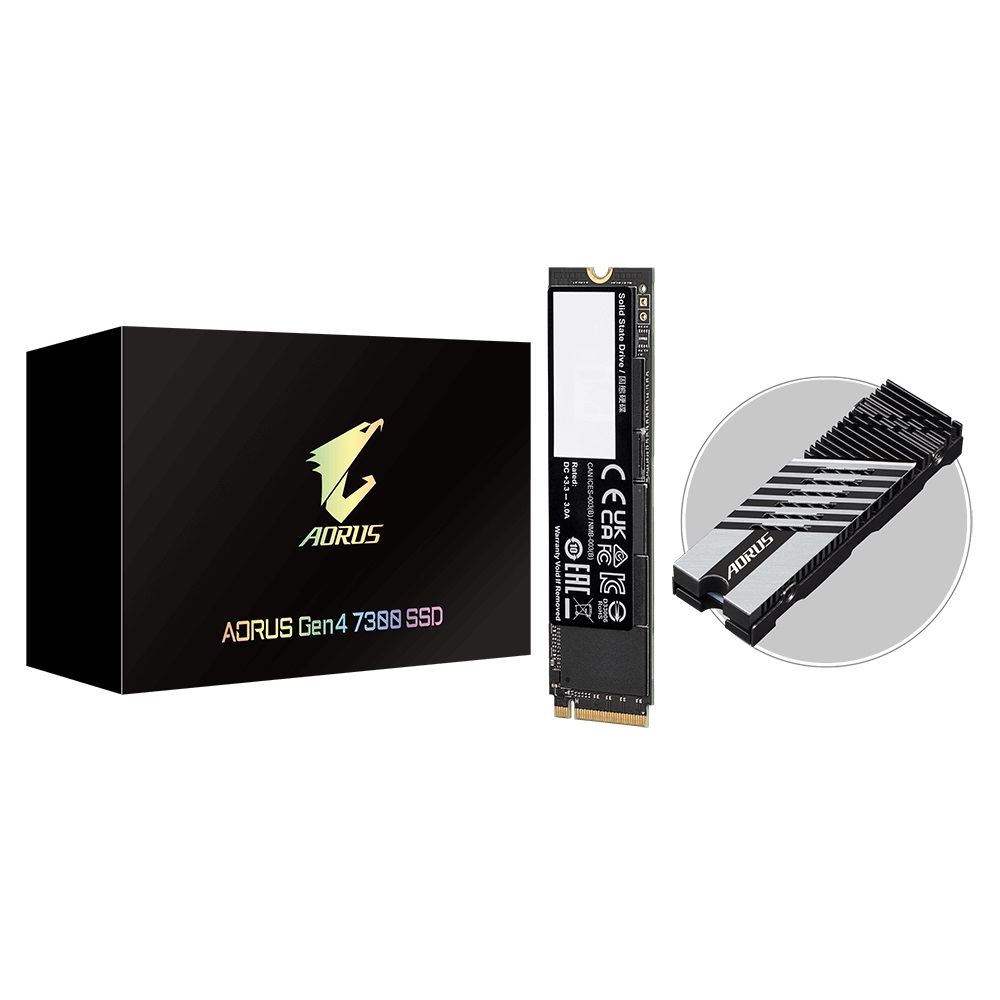 Storage - SSD/Gigabyte: Gigabyte, AORUS, Gen4, 7300, SSD, 1TB, PCI-E, 3.0, x4, NVMe, 1.3, Sequential, Read, ~3500, MB/s, Sequential, Write, ~3000, MB/s(NEED, UP, 