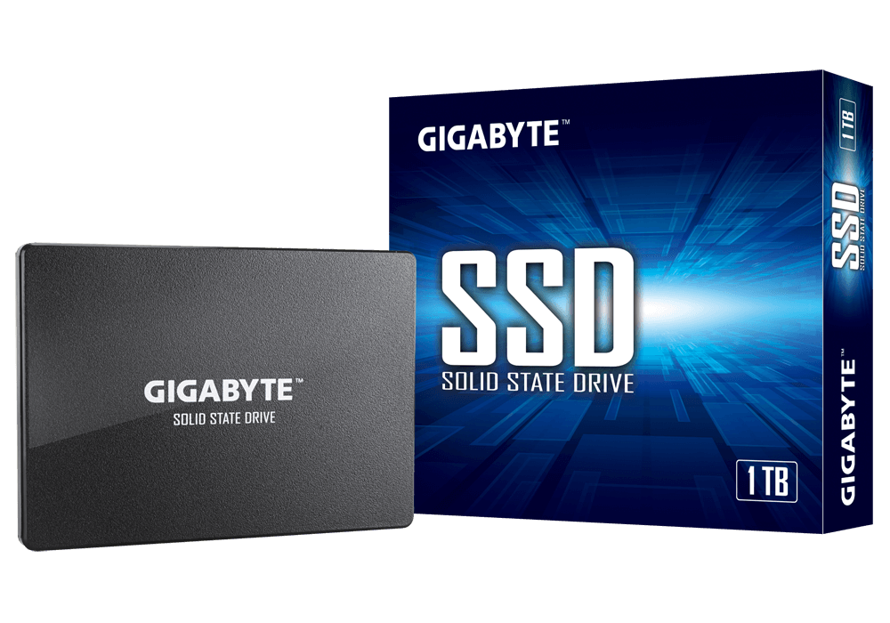 Gigabyte, Solid, State, Drive, (SSD), 1TB, 2.5, SATA3, 6Gb/s, 550/480, MB/s, 75K/70K, 200TBW, 2M, hrs, MTBF, HMB, TRIM, &, SMART, Solid, Sta, 