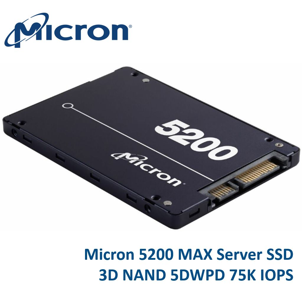 Micron, 5200, MAX, 1.92TB, 2.5, SATA3, 6Gbps, 7mm, Server, Data, Centre, Solid, State, Drive, (SSD), 3D, TLC, NAND, 540R/520W, MB/s, 95K/70, 