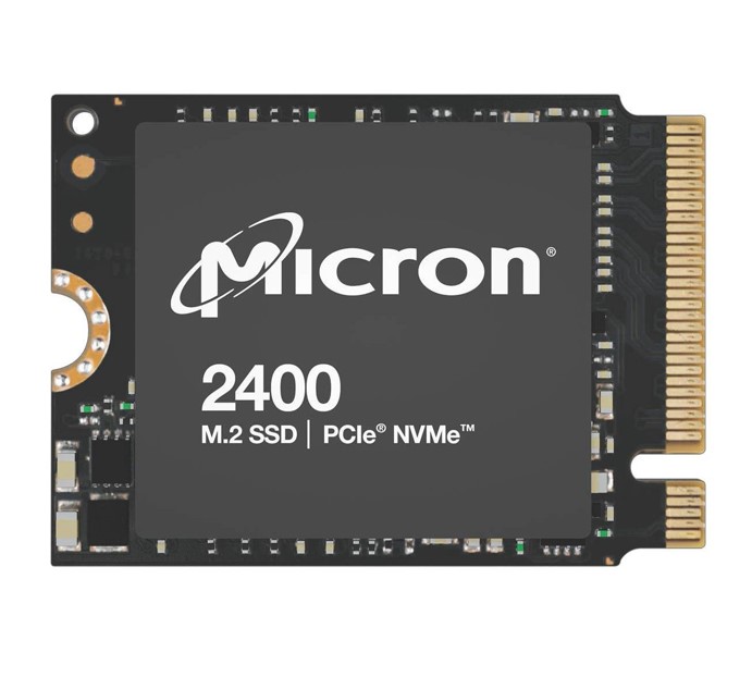 Storage - SSD/Micron (Crucial): Micron, 2400, 1TB, M.2, 2230, NVMe, SSD, 4500/3600, MB/s, 600K/650K, 300TBW, 2M, MTTF, AES, 256-bit, Encryption, 3yrs, wty, 