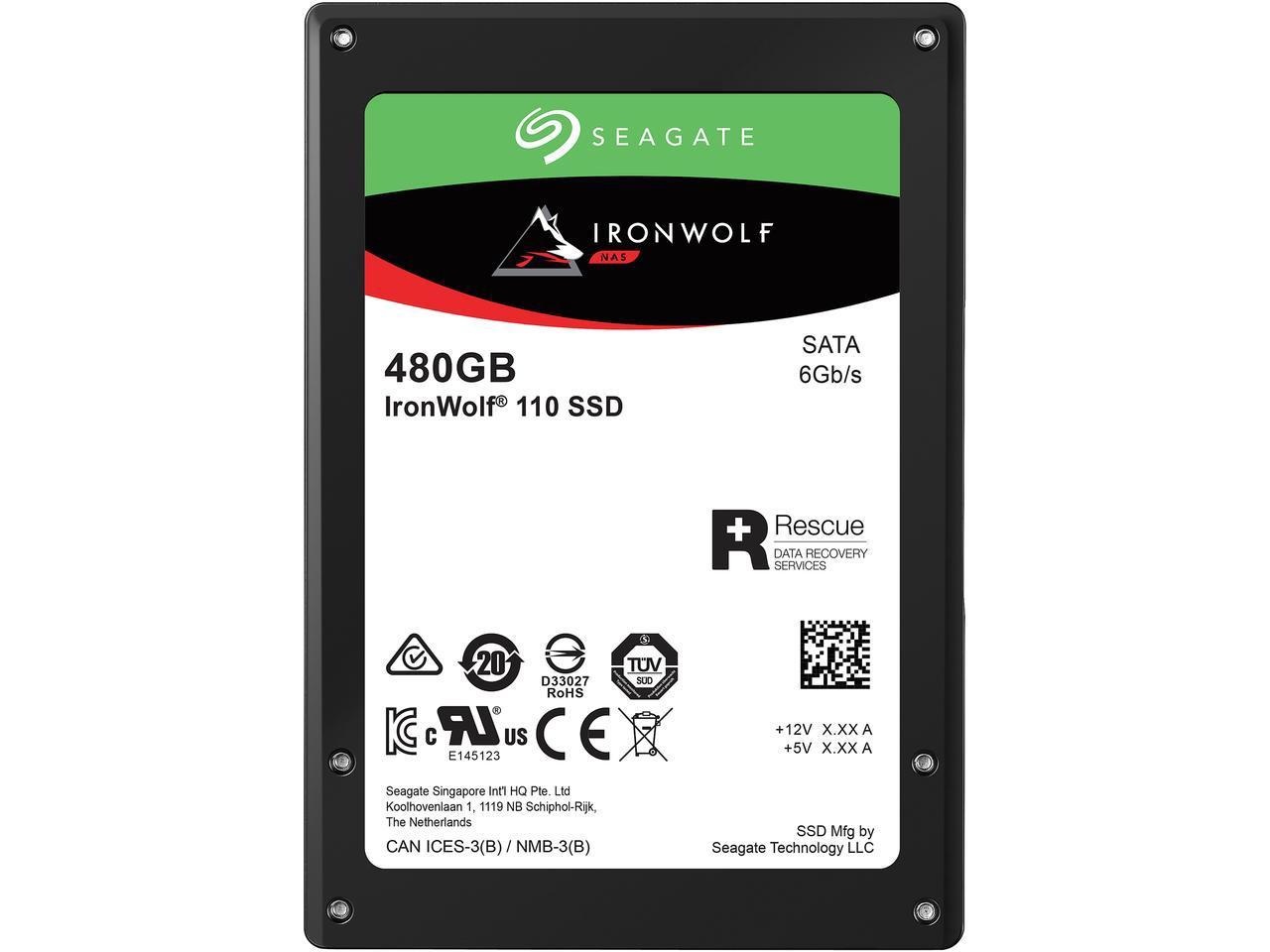 Seagate, IRONWOLF, 110, 480GB, 2.5in, SATA, Solid, State, Drive, (SSD), 