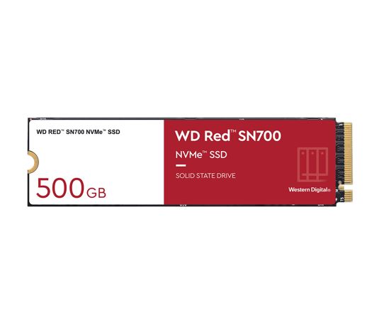 Storage - SSD/Western Digital: Western, Digital, WD, Red, SN700, 500GB, NVMe, NAS, SSD, 3430MB/s, 2600MB/s, R/W, 1000TBW, 420K/515K, IOPS, M.2, Gen3x4, 1.75M, hrs, MTBF, 5, 
