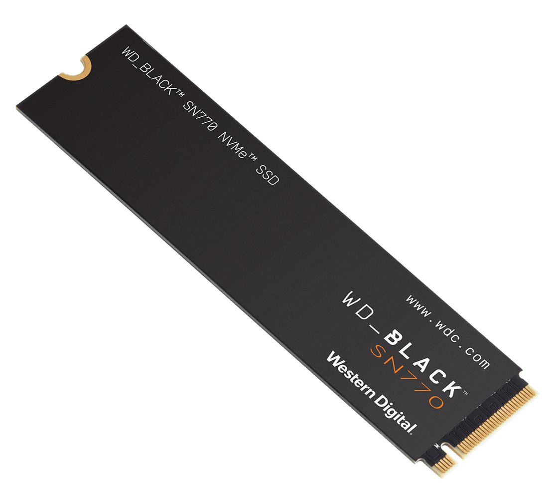 Storage - SSD/Western Digital: Western, Digital, WD, Black, SN770, 2TB, Gen4, NVMe, SSD, -, 5150MB/s, 4850MB/s, R/W, 1200TBW, 650K/800K, IOPS, 1.75M, Hrs, MTBF, M.2, PCIe4, 