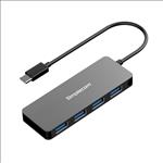 Simplecom, CH320, Ultra, Slim, Aluminium, USB, 3.1, Type, C, to, 4, Port, USB, 3.0, Hub, -, Black, 