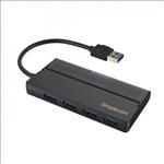 Simplecom, CH329, Portable, 4, Port, USB, 3.2, Gen1, (USB, 3.0), 5Gbps, Hub, with, Cable, Storage, -, Black, 