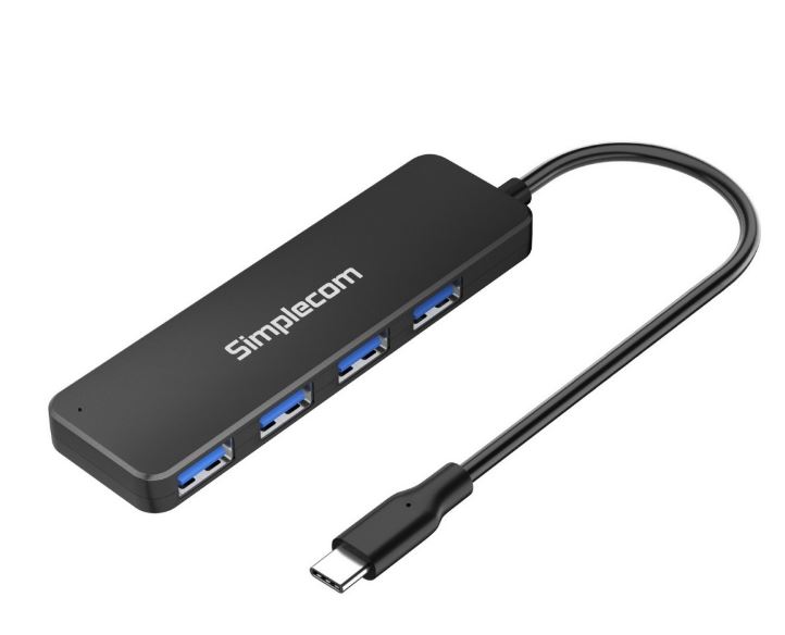 Adapters/Simplecom: Simplecom, CH340, Compact, USB-C, to, 4, Port, USB-A, Hub, USB, 3.2, Gen1, 