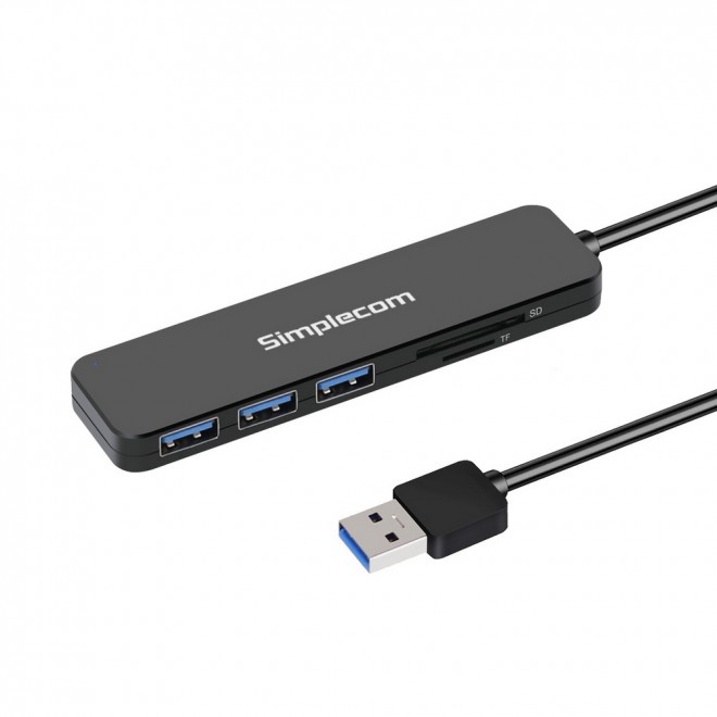 Simplecom, CH365, SuperSpeed, 3, Port, USB, 3.0, (USB, 3.2, Gen, 1), Hub, with, SD, MicroSD, Card, Reader, 