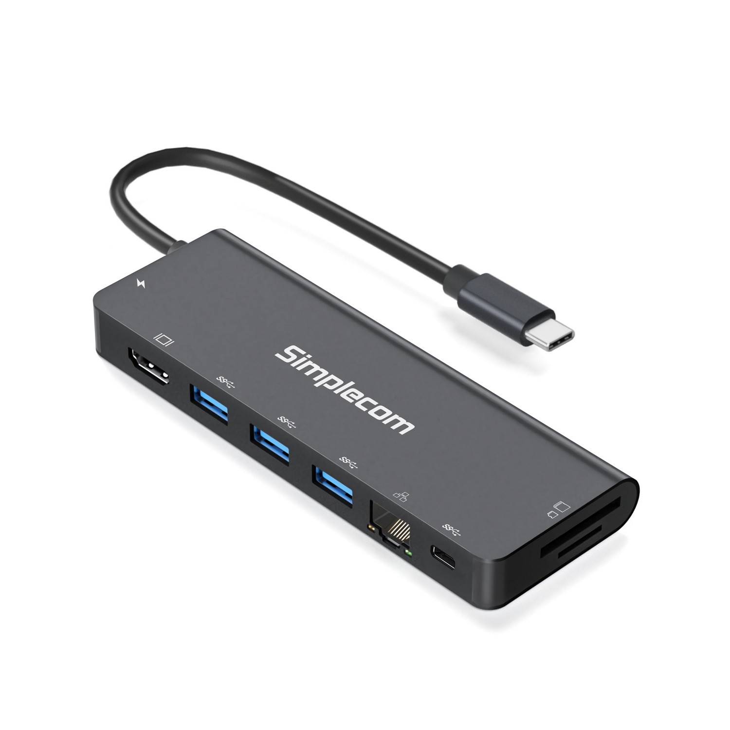 Simplecom, CHN590, USB-C, SuperSpeed, 9-in-1, Multiport, Docking, Station, 