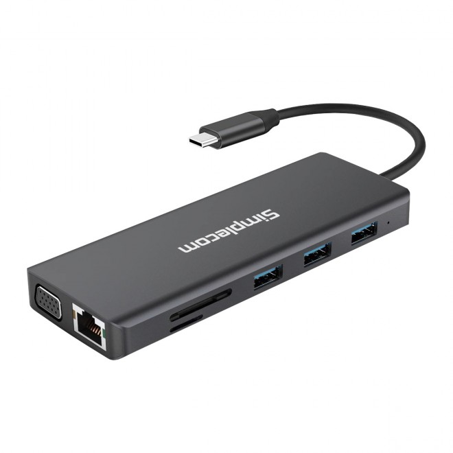 Simplecom, CHN612, USB-C, 12-in-1, Multiport, Docking, Station, Dual, HDMI, +, VGA, Triple, Display, Gigabit, LAN, 