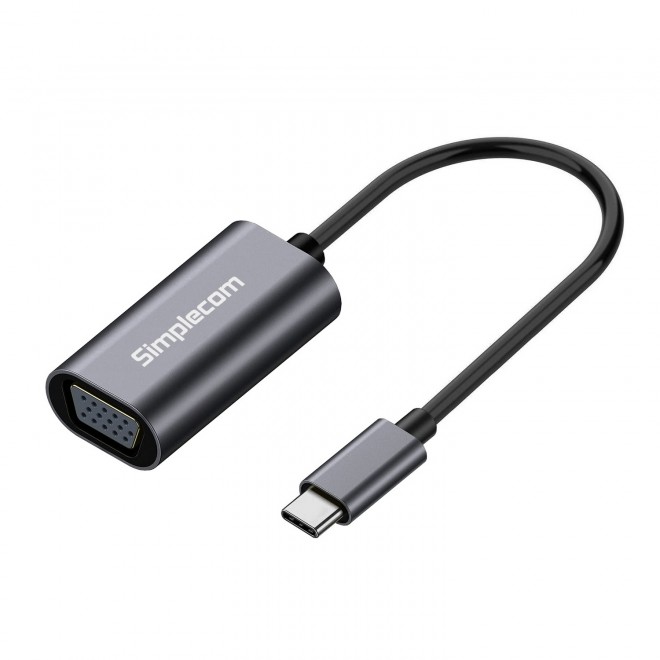 Card/Simplecom: Simplecom, DA104, USB-C, to, VGA, Adapter, Full, HD, 1080p, 