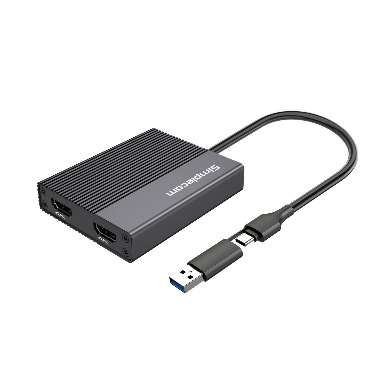 Simplecom, DA369, USB, 3.0, or, USB-C, to, Dual, 4K, HDMI, 2.0, Display, Adapter, for, 2x, 4K@60Hz, Extended, Screens, 