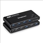 Simplecom, KM420, 2-Port, HDMI, KVM, Switch, HDMI, 2.0, 4K@60Hz, 4-Port, USB, 3.0, Hub, 5Gbps, 
