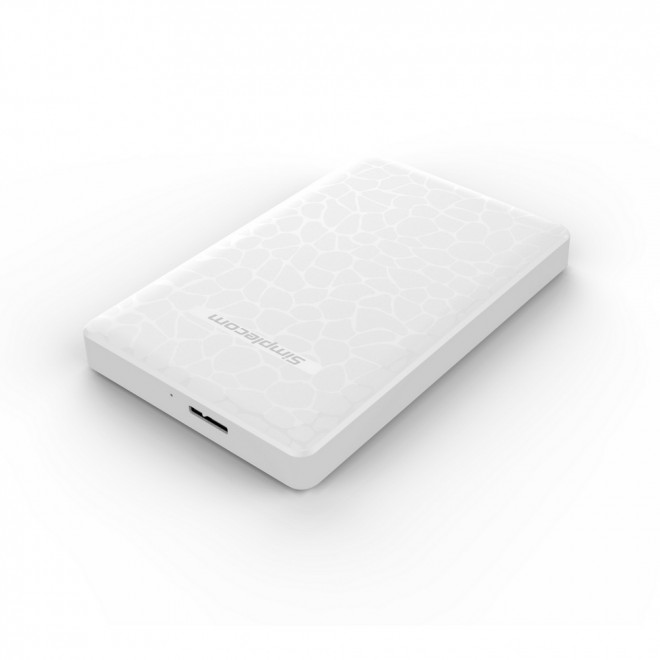 Simplecom, SE101, Compact, Tool-Free, 2.5, SATA, to, USB, 3.0, HDD/SSD, Enclosure, White, 