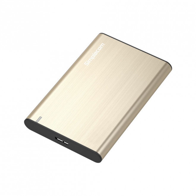 Simplecom, SE211, Aluminium, Slim, 2.5, SATA, to, USB, 3.0, HDD, Enclosure, Gold, 