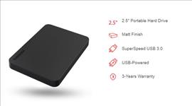 Toshiba, 4TB, CANVIOÂ®, BASICS, PORTABLE, HARD, DRIVE, STORAGE., 3, Years, Warranty., (HDTB440AK3CA), 