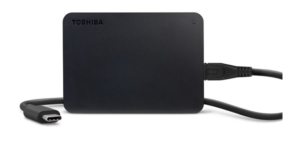 Toshiba, 1TB, CANVIO, BASICS, USB-CÂ®, External, Hard, Drive, USB, Type-CÂ®, Cable, 3-Years, Warranty, -Black, 