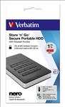 Verbatim, USB, 3.1, Store, n, Go, Secure, Solid, State, Drive, (SSD), w/Keypad, Access, 1TB, -, Black, 