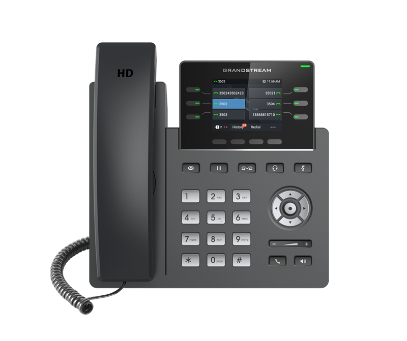 VOIP/Grandstream: Grandstream, GRP2613, 6, Line, IP, Phone, 3, SIP, Accounts, 320x240, Colour, Screen, HD, Audio, Powerable, Via, POE, 