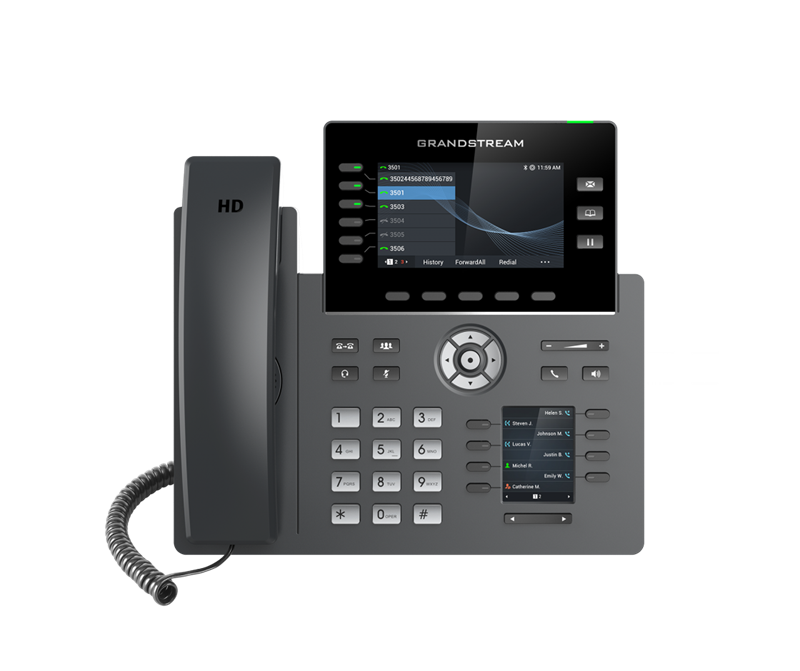 VOIP/Grandstream: Grandstream, GRP2616, 6, Line, IP, Phone, 6, SIP, Accounts, 480x272, Colour, Screen, HD, Audio, Integrated, Bluetooth+WiFi, Powerab, 