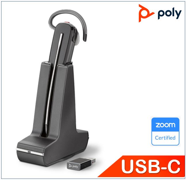 Plantronics/Poly, Savi, 8245, UC, Standard, USB-C, Convertible, DECT, Wireless, Unlimited, talk, time, crystal-clear, audio, ANC, 