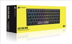 Corsair, K65, RGB, MINI, 60%, Mechanical, Gaming, Keyboard, Backlit, RGB, LED, CHERRY, MX, SPEED, Keyswitches, Black, -, 