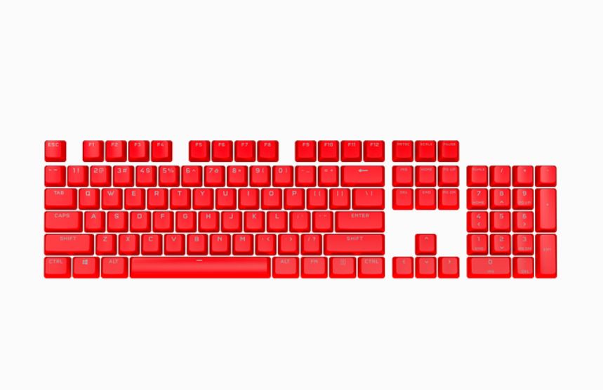 Keyboards and Mice/Corsair: Corsair, PBT, Double-shot, Pro, Keycaps, -, Origin, Red, -, Keyboard, 