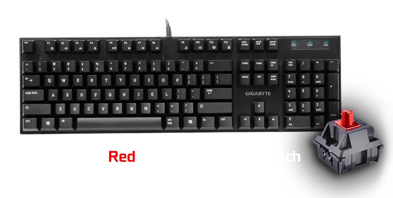 Gigabyte, FORCE, K81, Mechanical, Gaming, Keyboard, Kailh, Red, keys, Switch, Anti-ghosting, Function, Windows-lock, hotkeys, Wear, Res, 