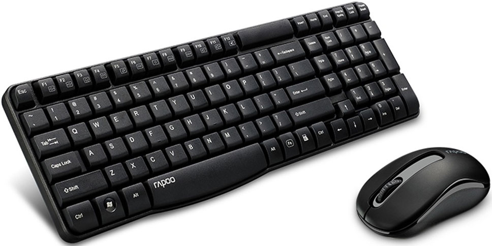 Keyboards and Mice/Rapoo: RAPOO, X1800S, 2.4GHz, Wireless, Optical, Keyboard, Mouse, Combo, Black, -, 1000DPI, Nano, Receiver, 12m, Battery, 