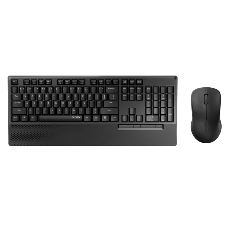 Keyboards and Mice/Rapoo: RAPOO, X1960, Wireless, Mouse, and, Keyboard, Combo, with, Palm, Rest, -, 1000DPI, Wireless, 2.4G, 10m, Range, Spill, Resistant, Plug-, 