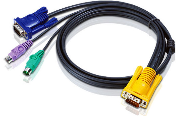 KVM Switches/Aten: Aten, KVM, Cable, 1.2m, with, VGA, &, PS/2, to, 3in1, SPHD, to, suit, CS7xE, CS13xx, CS17xxA, CS17xxi, CL5xxx, CL10xx, KL91xx, KN91xx, 