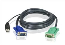 Aten, KVM, Cable, 1.8m, with, VGA, &, USB, to, 3in1, SPHD, 