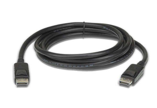 KVM Switches/Aten: Aten, 3m, DisplayPort, Cable, supports, up, to, 3840, x, 2160, @, 60Hz, 28, AWG, copper, wire, construction, for, high-definition, media, 
