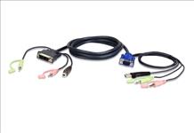 Aten, KVM, Cable, 1.8m, with, VGA, USB, &, Audio, to, DVI-I, (Single, Link), USB, &, Audio, 