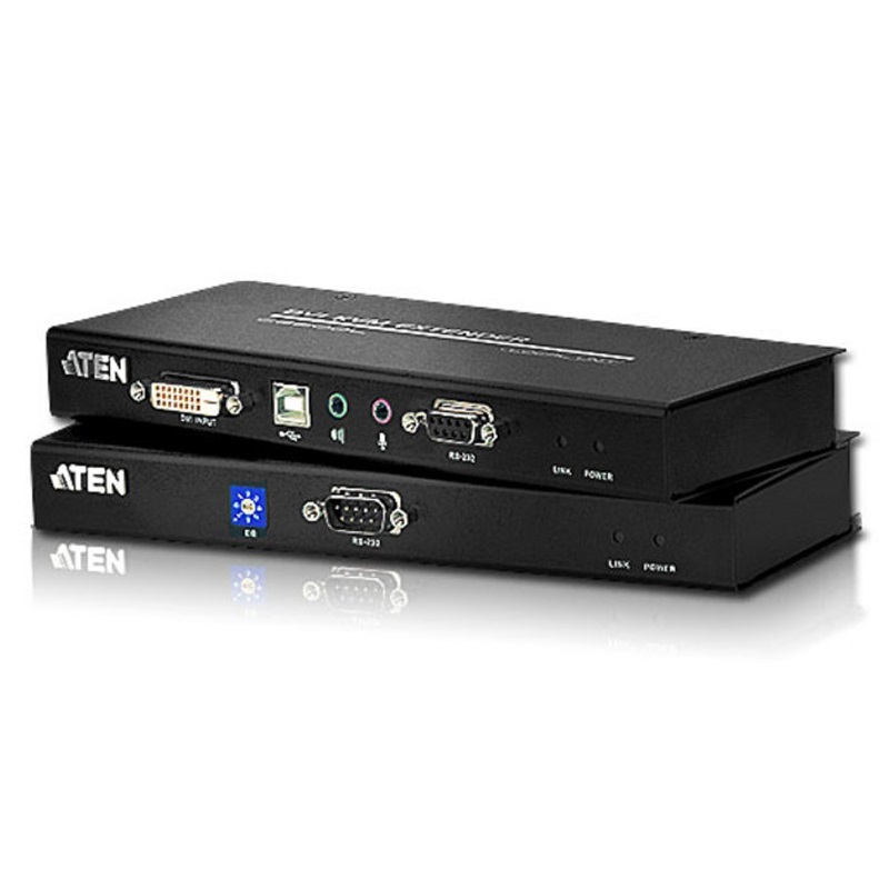 KVM Switches/Aten: Aten, USB, Single, Link, DVI, KVM, Console, Extender, with, Audio, &, RS232, -, 1920x1200, 