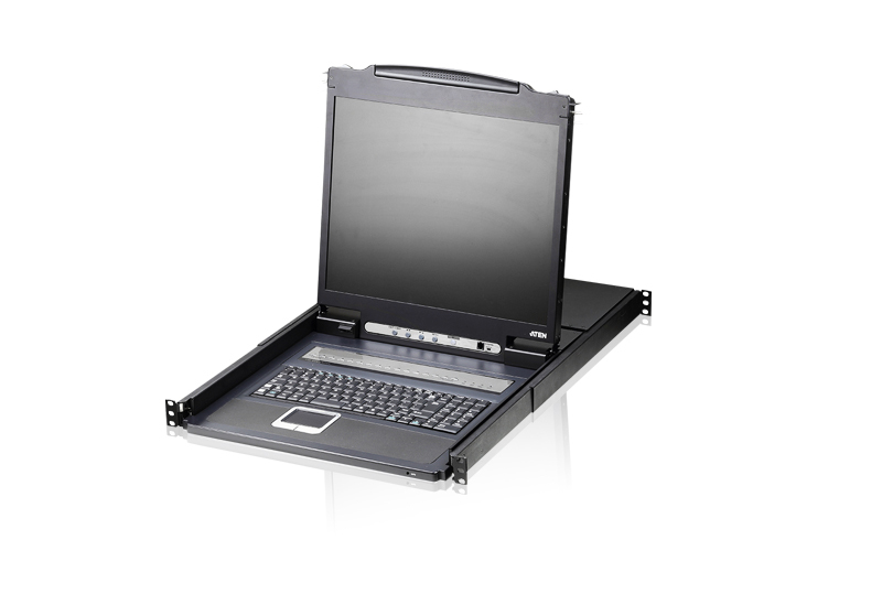 Aten, Rackmount, KVM, Switch, 8, Port, VGA, PS/2-USB, w/, 19, LCD, Display, 2x, Custom, KVM, Cables, Included, 1280x1024@75hz, Display, 
