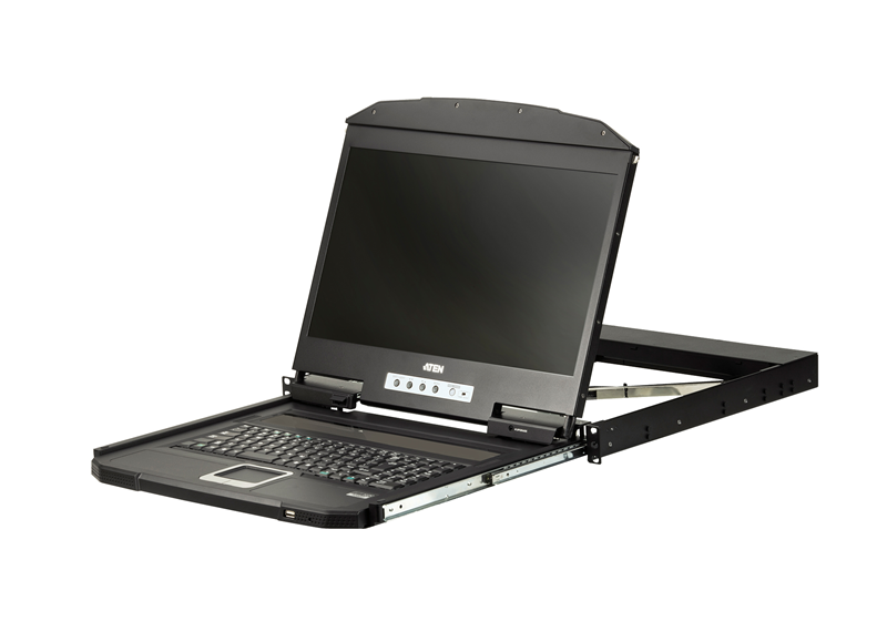 KVM Switches/Aten: Aten, Rackmount, Single, Rail, LCD, Console, HDMI, USB, w/, 18.5, LCD, Display, 1x, Custom, KVM, Cable, Included, 1920x1080@60hz, Displ, 