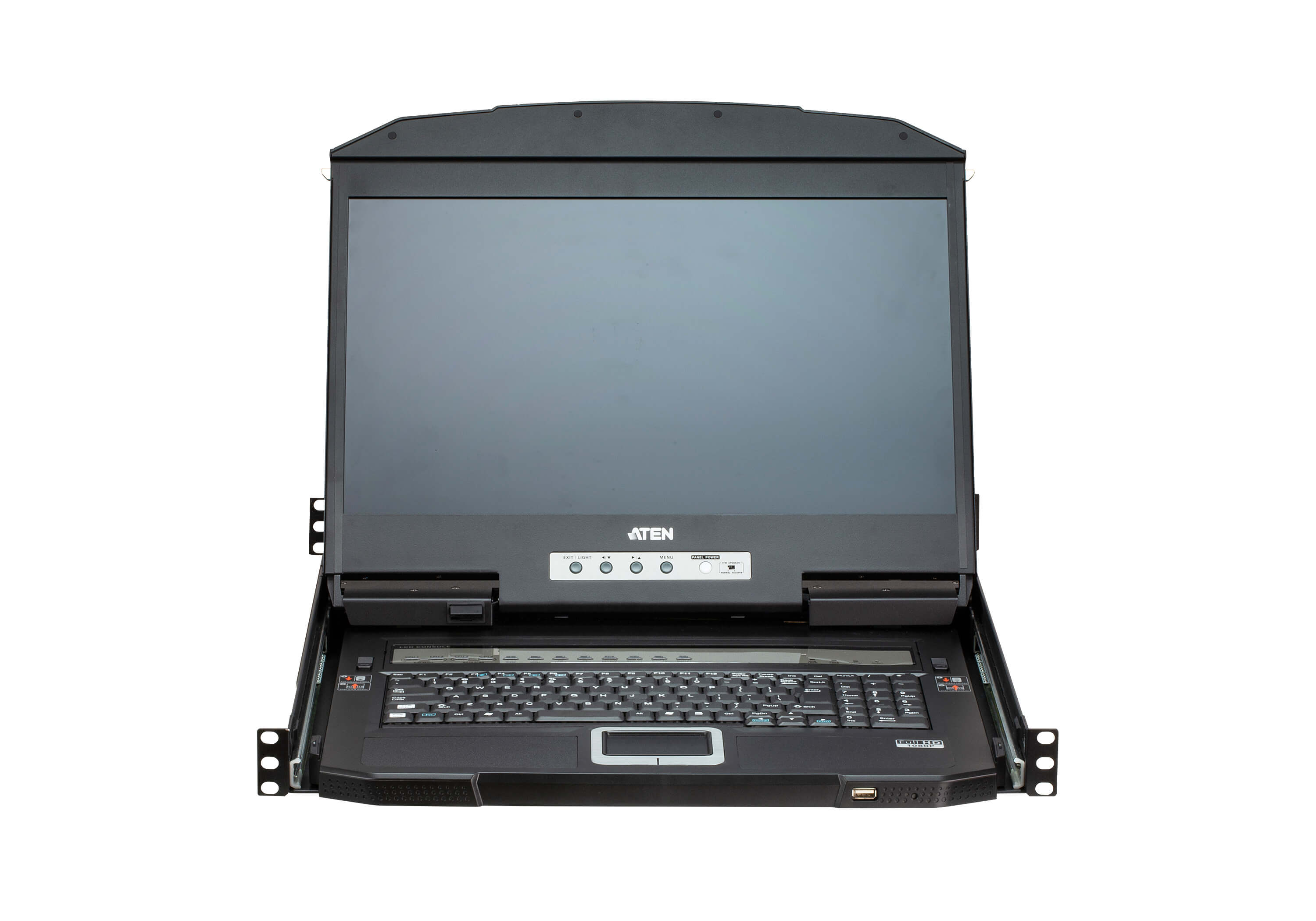 KVM Switches/Aten: Aten, 18.5, Short, Depth, 4-Port, HDMI, LCD, KVM, Dual, Rail, and, widescreen, support, Superior, video, quality, Video, DynaSyncâ„¢, 