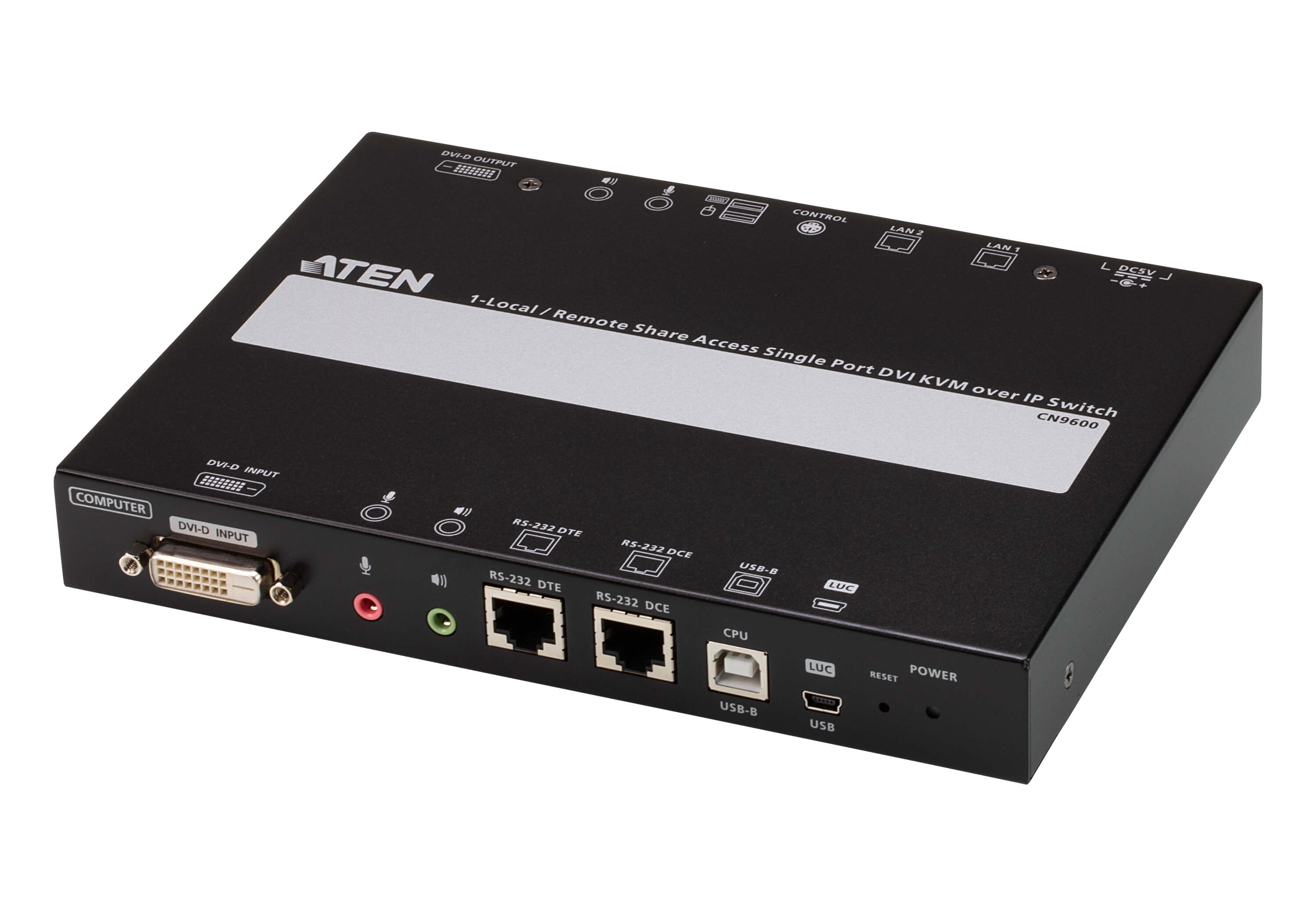 Aten, Single, Port, DVI, KVM, Over, IP, with, Audio, and, Virtual, Media, supports, up, to, 1920, x, 1200, @, 60Hz, 1, DVI, USB, KVM, Cable, in, 