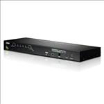 Aten Rackmount KVM Switch 8 Port VGA PS/2-USB, 2x Custom KVM Cables Included, Broadcast Mode, Daisy Chainable for up to