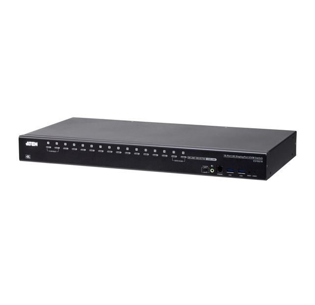 KVM Switches/Aten: Aten, CS19216, 16-, Port, USB3.0, 4K, DisplayPort, KVM, Switch, Superior, video, quality, Cascadable, to, two, levels-control, up, to, 