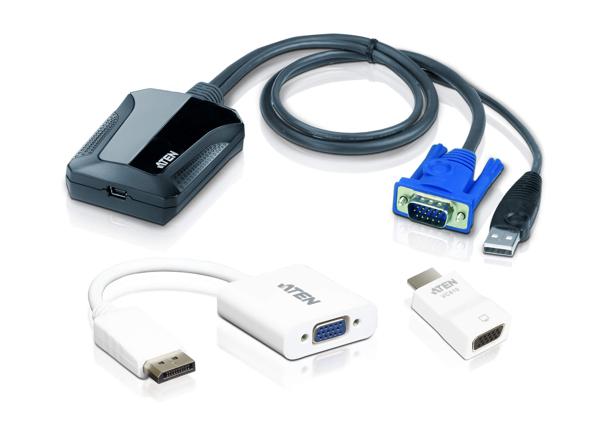 Aten, Laptop, USB, KVM, Console, Crash, Cart, Adapter, IT, Kit, 