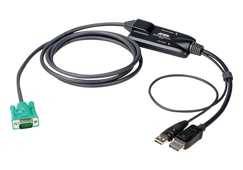 Aten, DisplayPort, Console, Converter, connects, an, Aten, SPHD, (VGA, KVM), interface, switch, to, a, DisplayPort, and, USB, PC, up, to, 