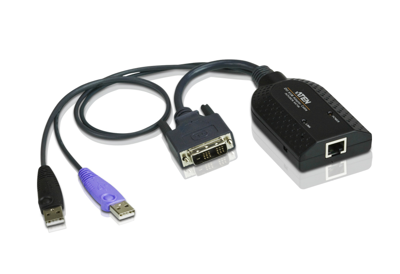 Aten, KVM, Cable, Adapter, with, RJ45, to, DVI, USB, for, KH, KL, KM, and, KN, series, 