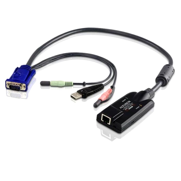 Aten, KVM, Cable, Adapter, with, RJ45, to, VGA, USB, &, Audio, to, suit, KNxxxxV, KM0932, series, 