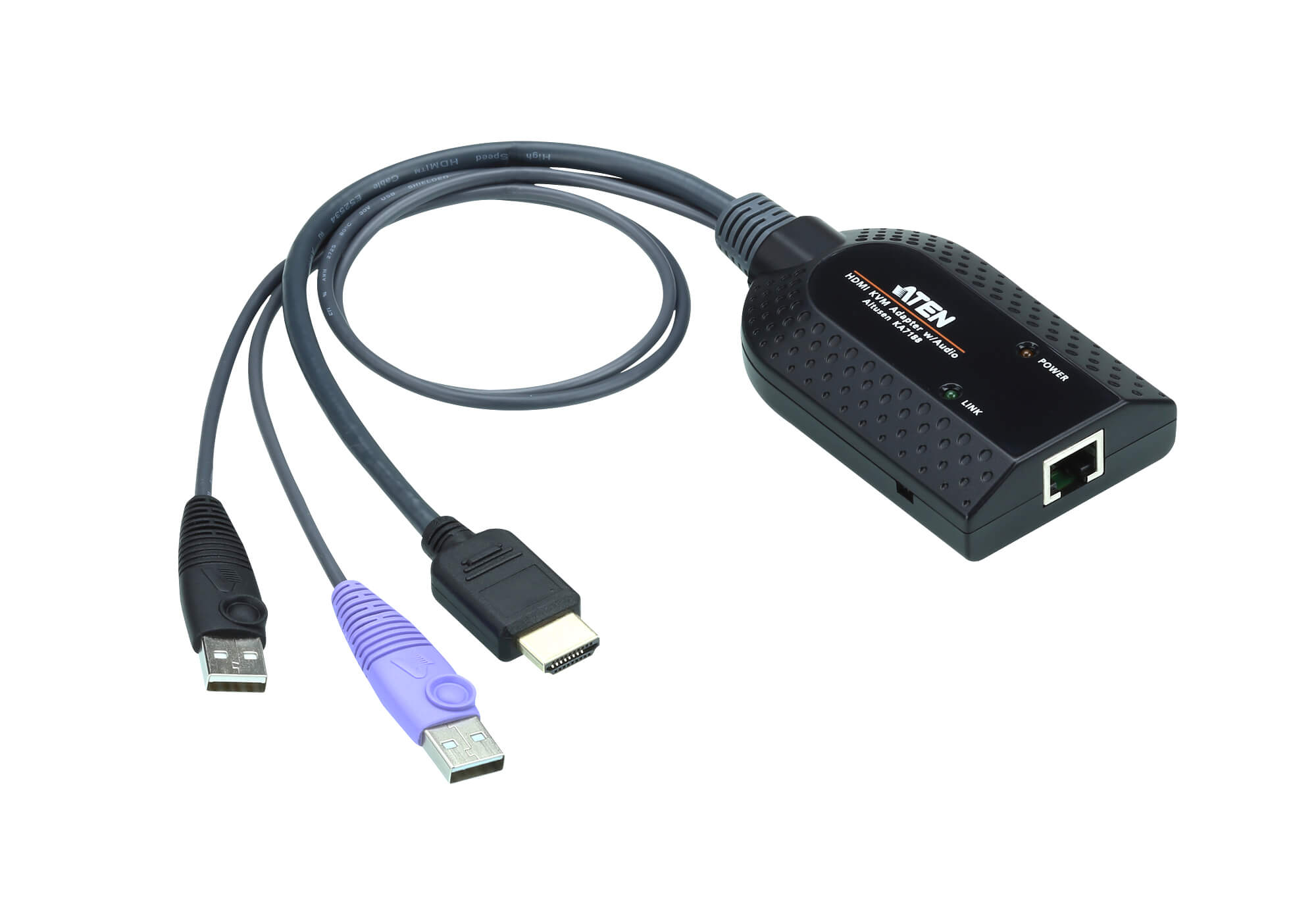 KVM Switches/Aten: Aten, KVM, Cable, Adapter, with, RJ45, to, HDMI, &, USB, to, suit, KM, and, KN, series, 