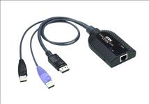 Aten, KVM, Cable, Adapter, with, RJ45, to, DisplayPort, (w/, Audio, Signal), &, USB, to, suit, KM, and, KN, series, 