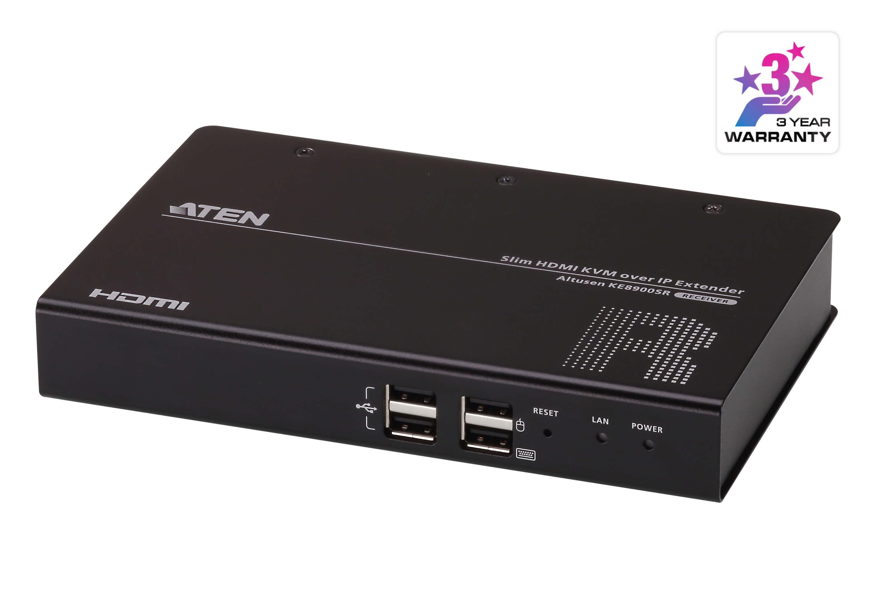 Aten, HDMI, Slim, KVM, over, IP, Receiver, supports, up, to, 1920, x, 1200, @, 60, Hz, 